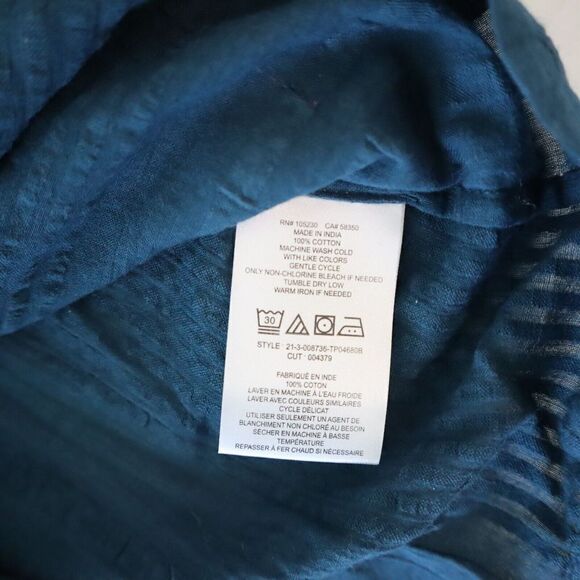 Joie Women's Sz XL Dark Teal Fano Button Front Long Sleeve Blouse - Picture 10 of 10